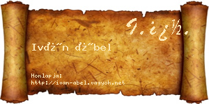 Iván Ábel névjegykártya